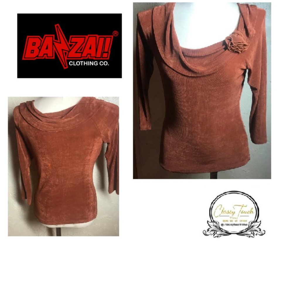Banzai Caramel Knit Tunic Top Size S
